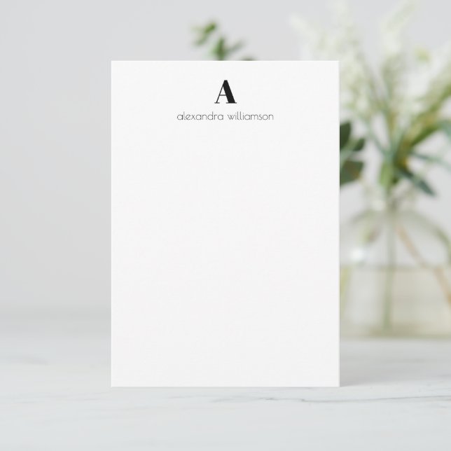 Minimalist Modern Black and White Personalised  Thank You Card (Standing Front)