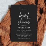 Minimalist Modern Black Bridal Shower Invitation<br><div class="desc">Minimalist Modern Black Bridal Shower Invitation
Add custom text to the back to provide any additional information needed for your guests.</div>