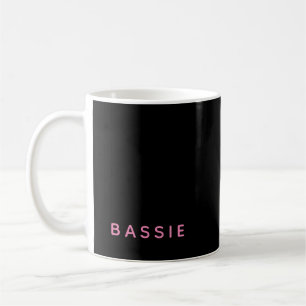 Minimalist modern black custom name coffee mug