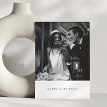 Minimalist Modern Black Hanukkah Photo Wedding Holiday Card<br><div class="desc">A sleek and modern Hanukkah holiday card featuring your favourite black and white portrait above a classic serif holiday greeting. The minimalist layout allows your photo to shine,  while the customisable message on the back is perfect for sharing a personal note or year-end update with loved ones.</div>