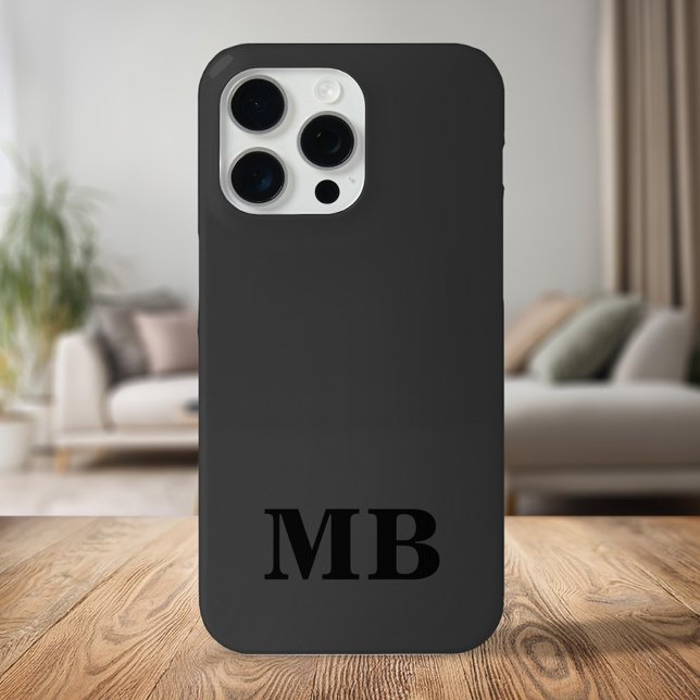 Minimalist Modern Black Initial Monogram iPhone Case (Creator Uploaded)