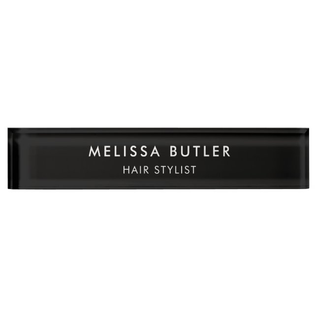 Minimalist Modern Black Nameplate (Front)