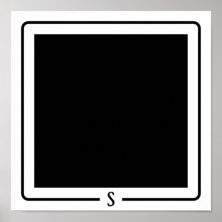 Minimalist modern black placemat poster