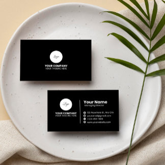 Minimalist Modern Black Professional Business Card