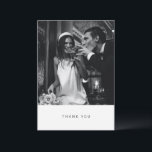 Minimalist Modern Black Typography Photo Wedding Thank You Card<br><div class="desc">Minimalist Modern Black and White Typography Photo Wedding Thank You Card</div>