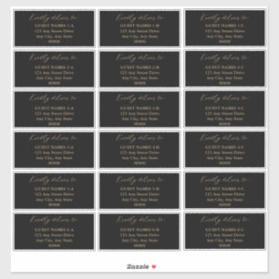 Minimalist Modern Black Wedding Guest Address