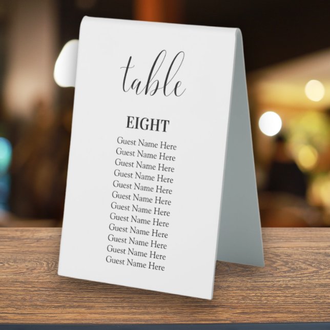 Minimalist Modern Black Wedding Table Numbers Card (Minimal black table number tent cards bring modern clarity to your wedding tables.)
