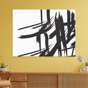 Minimalist Modern Black white abstract wall art