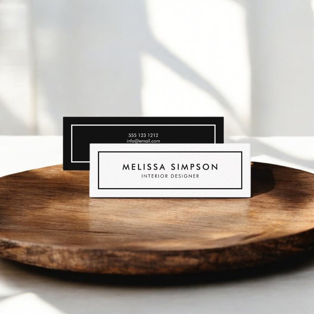 Minimalist Modern Black White Mini Business Card (Creator Uploaded)