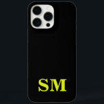 Minimalist Modern Black Yellow Initial Monogram iPhone 16 Pro Max Case<br><div class="desc">Black and Yellow Minimalist Modern Initial Monogram Phone Case. Create your own personalised iPhone Case with custom initial name.</div>