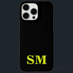 Minimalist Modern Black Yellow Initial Monogram iPhone 16 Pro Max Case<br><div class="desc">Black and Yellow Minimalist Modern Initial Monogram Phone Case. Create your own personalised iPhone Case with custom initial name.</div>
