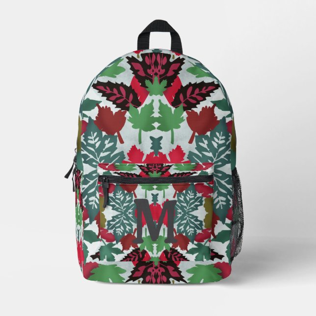 Minimalist Modern Blended Leaves 2 | Colourful Printed Backpack (Front)