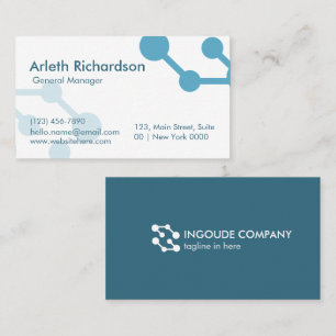 Minimalist Modern Blue Corporate Clean White Teal Business Card