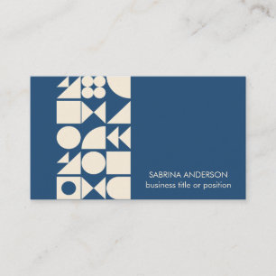 Minimalist Modern Blue Geometric Shapes  Business Card