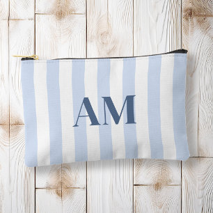 Minimalist Modern Blue Initial Monogram Accessory Pouch