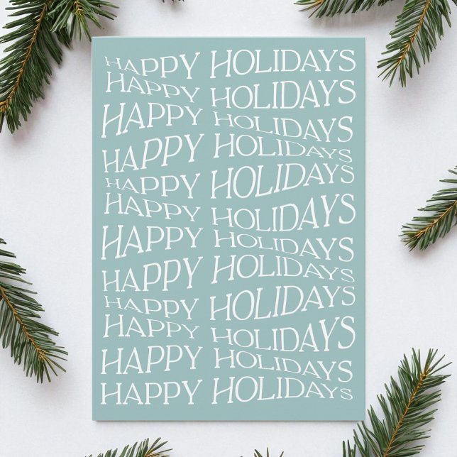 Minimalist Modern Blue Typography Happy Holidays Holiday Card (Minimalist Modern Blue Typography Happy Holidays Holiday Card)