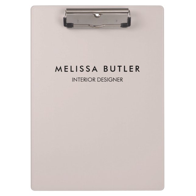 Minimalist Modern Blush Beige Clipboard (Front)