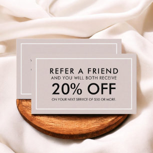 Minimalist Modern Blush Beige Referral Card