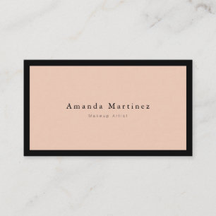 Minimalist Modern Blush Pink x Black Business Card