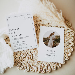 Minimalist Modern Boho Photo Wedding Invitation