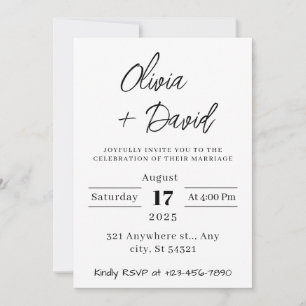 minimalist, Modern, Boho, Photo Wedding Invitation