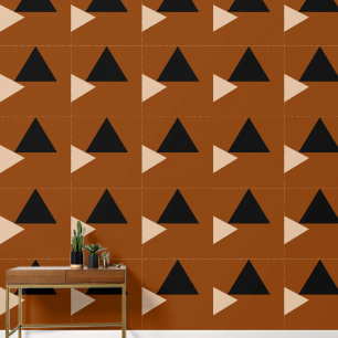 Minimalist Modern Bold Geometric Burnt Orange Wallpaper