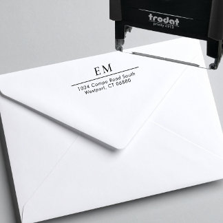 Minimalist Modern Bold Simple Monogram Return Self-inking Stamp