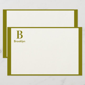 Minimalist Modern Border Monogram Stationery