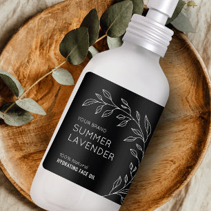 Minimalist Modern Botanical Black Room Spray Label
