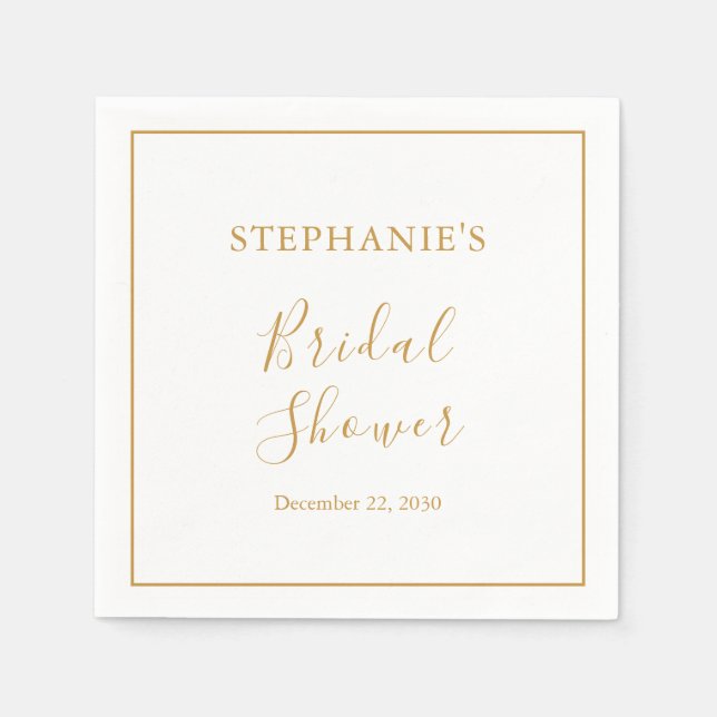 Minimalist Modern Bridal Shower Napkins (Front)