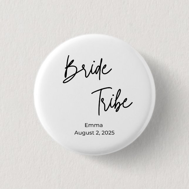 minimalist modern bride tribe bachelorette  3 cm round badge (Front)