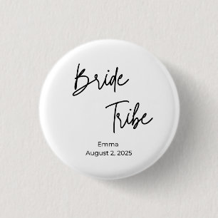 minimalist modern bride tribe bachelorette  3 cm round badge