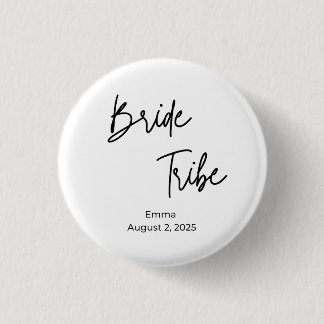 minimalist modern bride tribe bachelorette  3 cm round badge