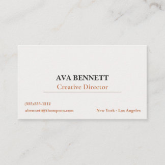 Minimalist Modern Business Card Copper & Stone