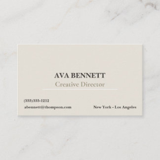 Minimalist Modern Business Card Sandstone Neutral