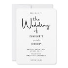 Minimalist Modern Calligraphy Casual Wedding