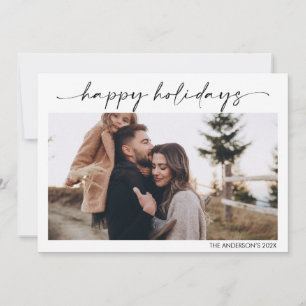 Minimalist Modern Calligraphy Christmas Photo Card