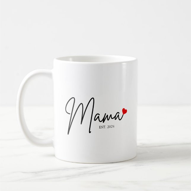 Minimalist, modern calligraphy, gift for mama  coffee mug (Left)