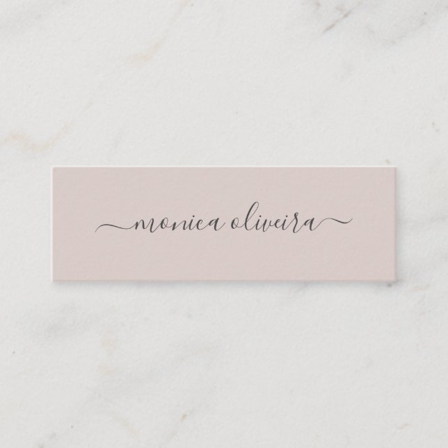 Minimalist Modern Calligraphy Mini Business Card (Front)