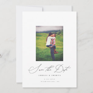 Minimalist Modern Calligraphy Photo Save The Date