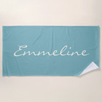 Minimalist Modern Calligraphy Teal Blue Name 