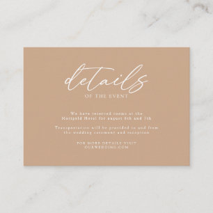 Minimalist Modern Calligraphy Wedding Details Enclosure Card