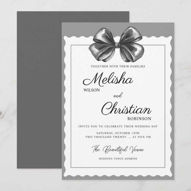 Minimalist Modern Calligraphy Wedding Invitation (Front/Back)