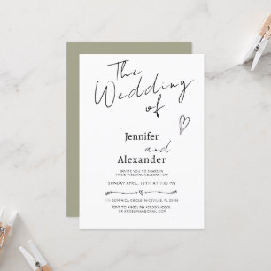 Minimalist Modern Calligraphy Wedding Invitation