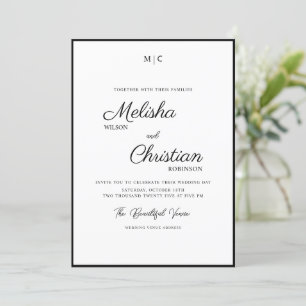 Minimalist Modern Calligraphy Wedding Invitation