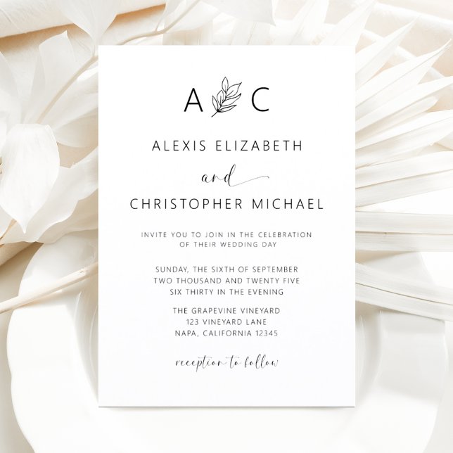 Minimalist Modern Calligraphy Wedding Invitation (Creator Uploaded)