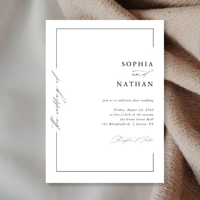 Minimalist Modern Calligraphy Wedding Invitation (Creator Uploaded)