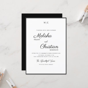 Minimalist Modern Calligraphy Wedding Invitation