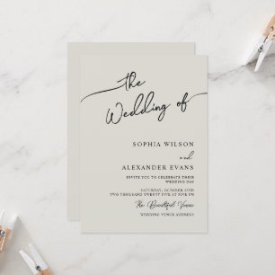Minimalist Modern Calligraphy Wedding Invitation