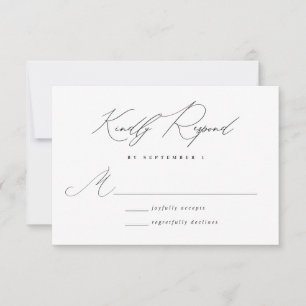 Minimalist Modern Calligraphy Wedding RSVP